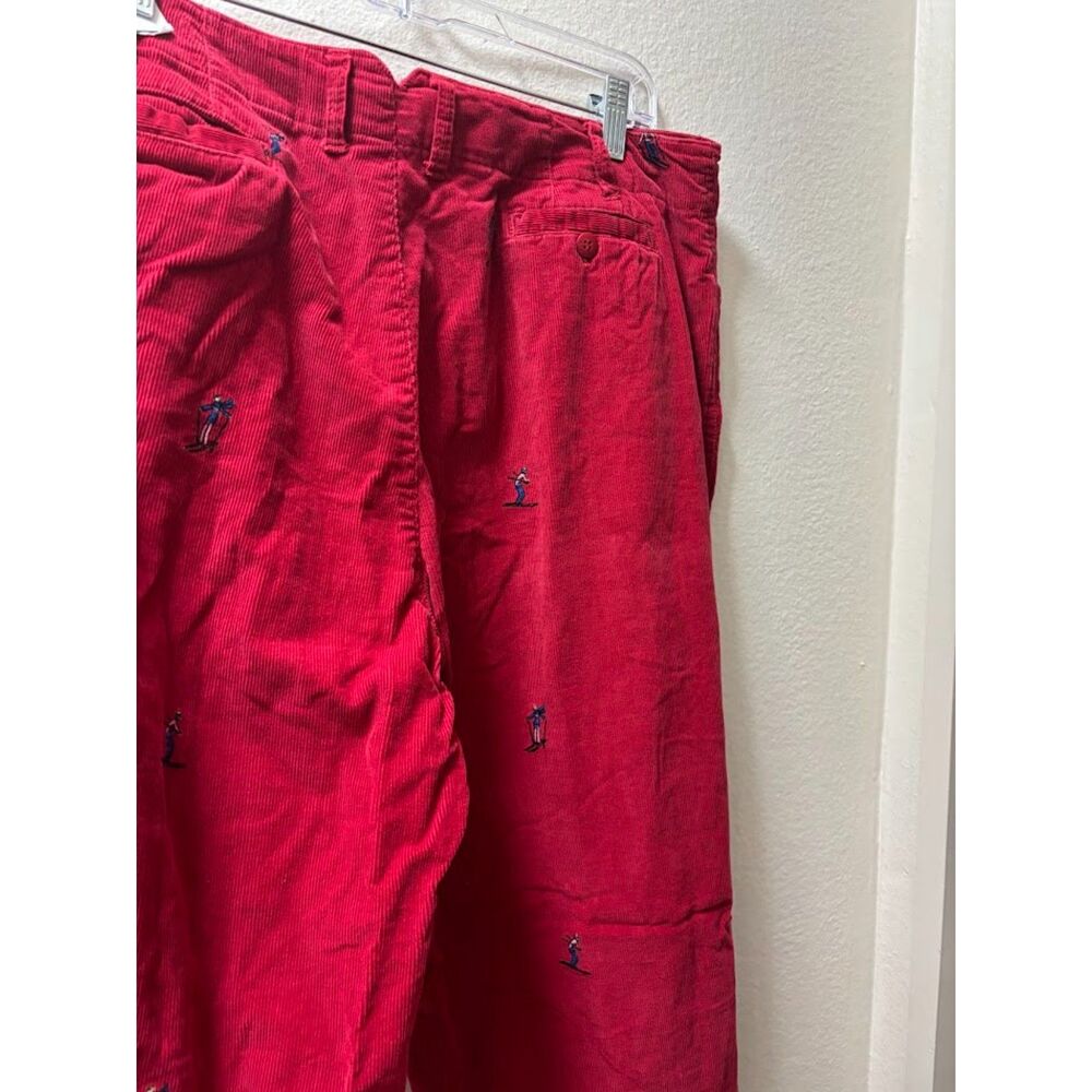 Casablanca Sport VTG Corduroy Pants Women's 16 Ski Skier Embroidery Novelty Red - Picture 5 of 5
